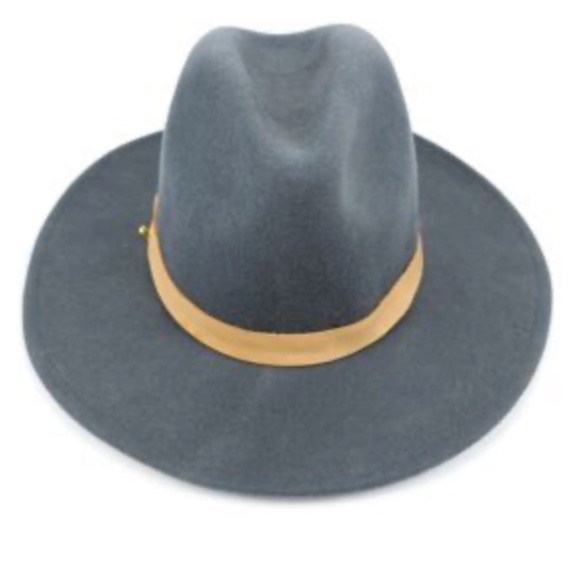 NWOT Lack Of Color Grey The Mack Fedora Leather Band Trim Boho Hat in Size S/56 - Picture 2 of 6